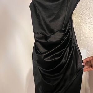 Elegant Black Satin Dress